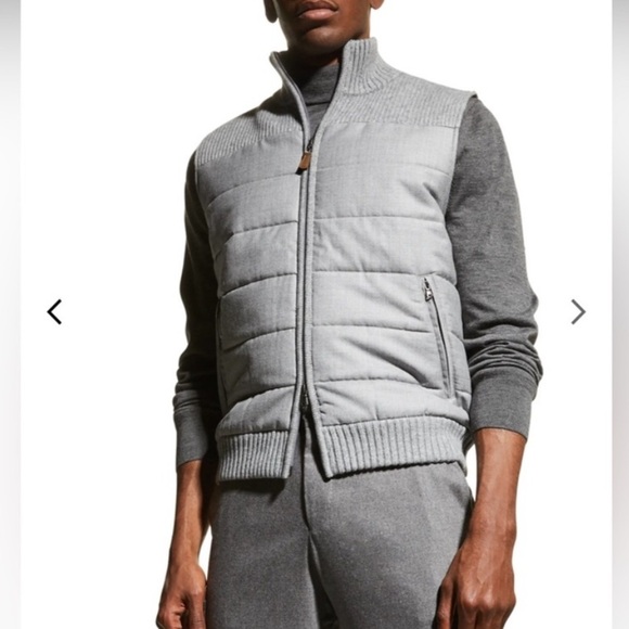 Amicale Cashmere Other - Amicale Wool and Cashmere Puffer Vest Size XL Light Grey